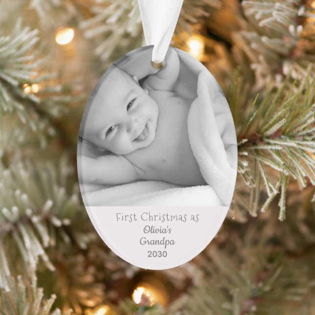 Adorno Primer Navidad del abuelo, nombre de foto personal (Árbol)