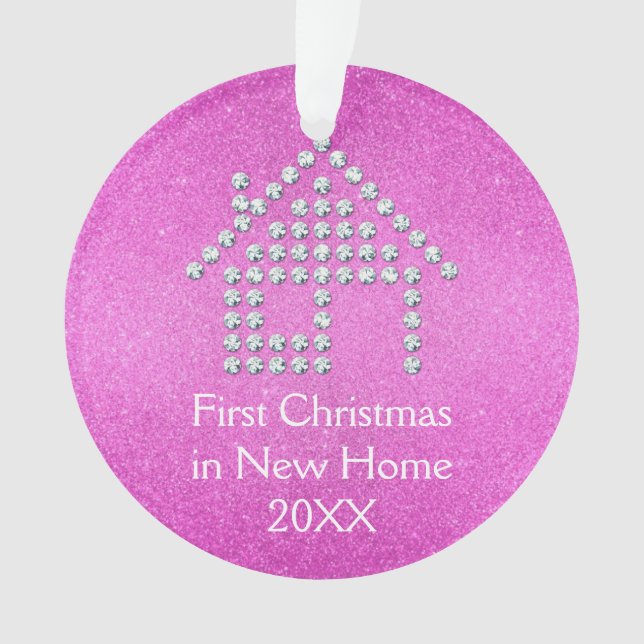Adorno Primer navidad en el nuevo hogar - rosa (Anverso)