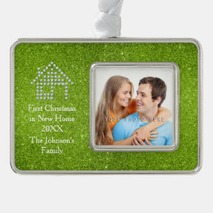 Adorno Primer navidad en nuevo purpurina el pipe% verde