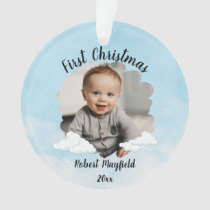 Adorno Primer niño de Navidad con foto personalizada