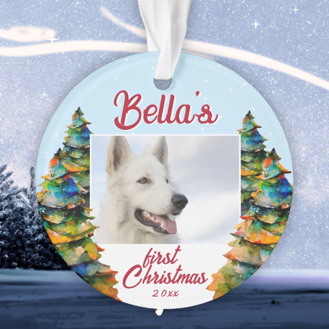 Adorno Primer nombre de cachorro navideño foto de árboles (Subido por el creador)