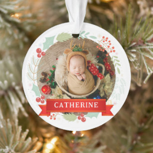 Adorno Primer nombre personalizado de Navidad del bebé