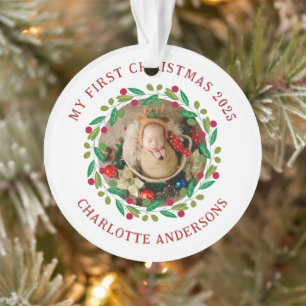 Adorno Primer nombre personalizado de Navidad del bebé