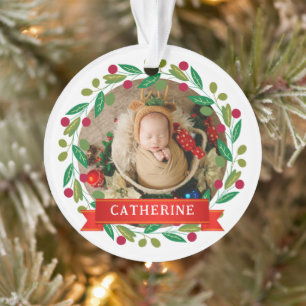 Adorno Primer nombre personalizado de Navidad del bebé