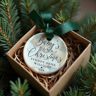 Adorno Primer nombre personalizado de Navidad del bebé fo