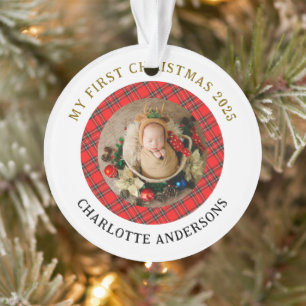 Adorno Primer nombre personalizado de Navidad del bebé ro