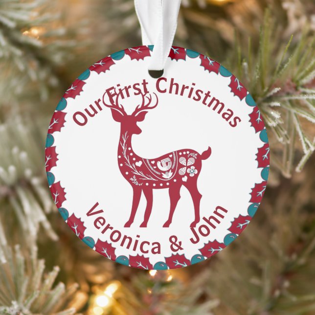 Adorno Primer Personalizado navideño reno nórdico Escandi (Árbol)