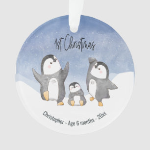 Adorno Primer Pingüino de Navidad Monogramado