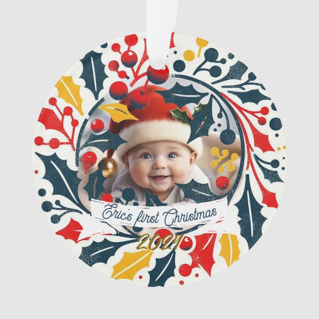 Adorno Primera flor de la Navidad del bebé (Anverso)