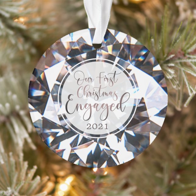 Adorno Primera foto de diamantes de Navidad comprometida  (Árbol)