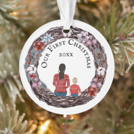 Adorno Primera foto de la madre soltera de Navidad