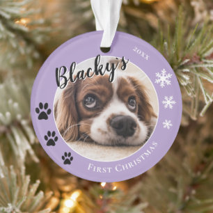 Adorno Primera Foto de Nombre de Perro en Navidad