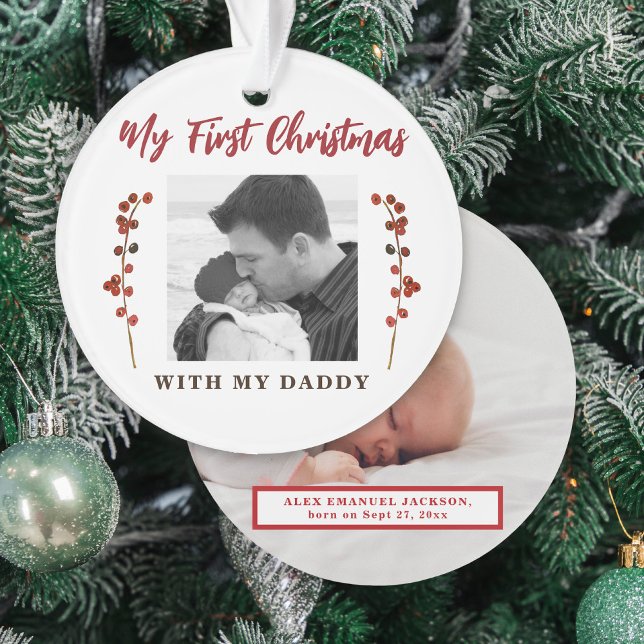 Adorno Primera foto de papá y bebé de Navidad (Subido por el creador)