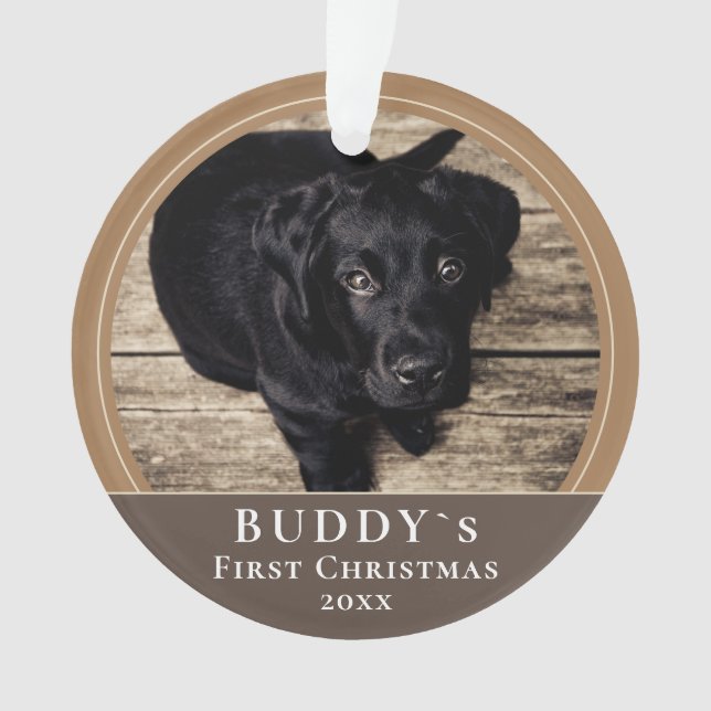Adorno Primera foto del Mascota de Cachorros de Navidad (Anverso)