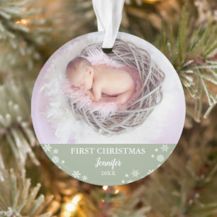 Adorno Primera foto del personalizado del navidad del