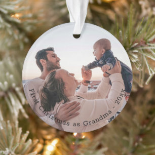 Adorno Primera foto personalizada de Navidad de la abuela