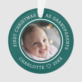Adorno Primera Navidad, abuelos, foto verde