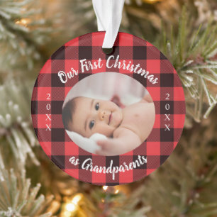 Adorno Primera Navidad, abuelos fotografían Red Planteada