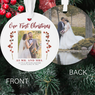 Adorno Primera Navidad casada con dos fotos modernas
