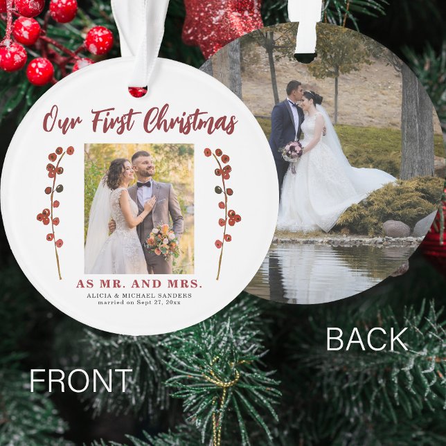 Adorno Primera Navidad casada con dos fotos modernas (Subido por el creador)