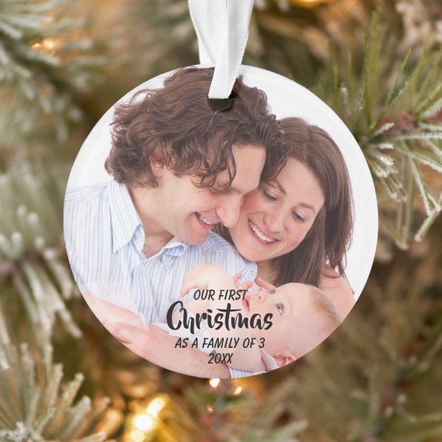 Adorno Primera Navidad como familia de 3 (Árbol)