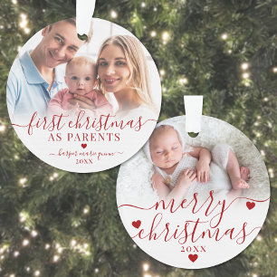 Adorno Primera Navidad como Padres Nueva Foto de Bebé