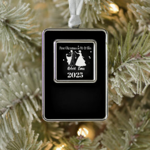 Adorno Primera Navidad como Sr. y Sra. 2025 Personalizado
