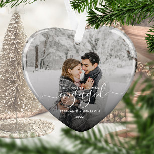 Adorno Primera Navidad Comprometida foto White Script Hea