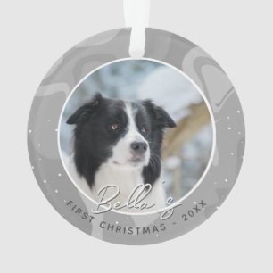 Adorno Primera Navidad de Cachorro Border Collie Foto Per