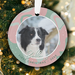 Adorno Primera Navidad de Cachorro Border Collie Foto Per