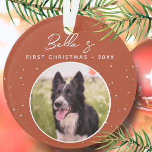 Adorno Primera Navidad de Cachorro Border Collie Foto Per