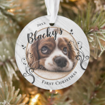 Primera Navidad de Cachorro Foto Nombre Perro Foll