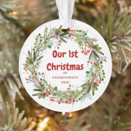 Adorno Primera Navidad de la corona Wreath elegante