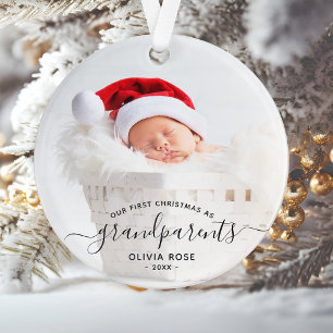 Adorno Primera Navidad de los Abuelos Foto Escritura Negr