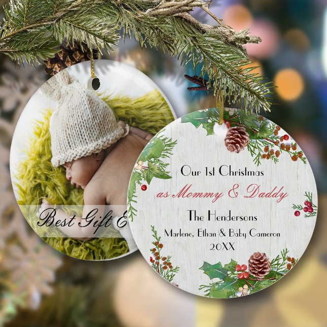 Adorno Primera Navidad de Navidad Rústica Foto del hito d (Subido por el creador)