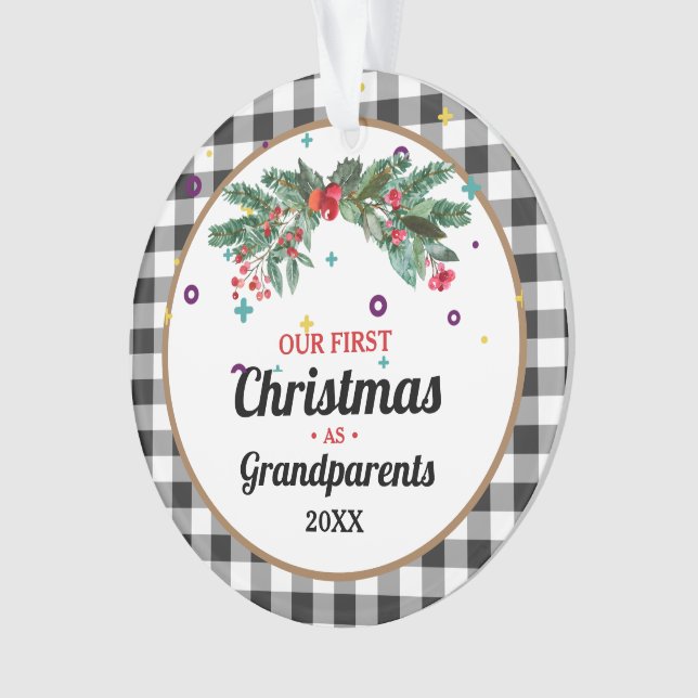 Adorno Primera Navidad de personalizado Branded Grandpare (Anverso)