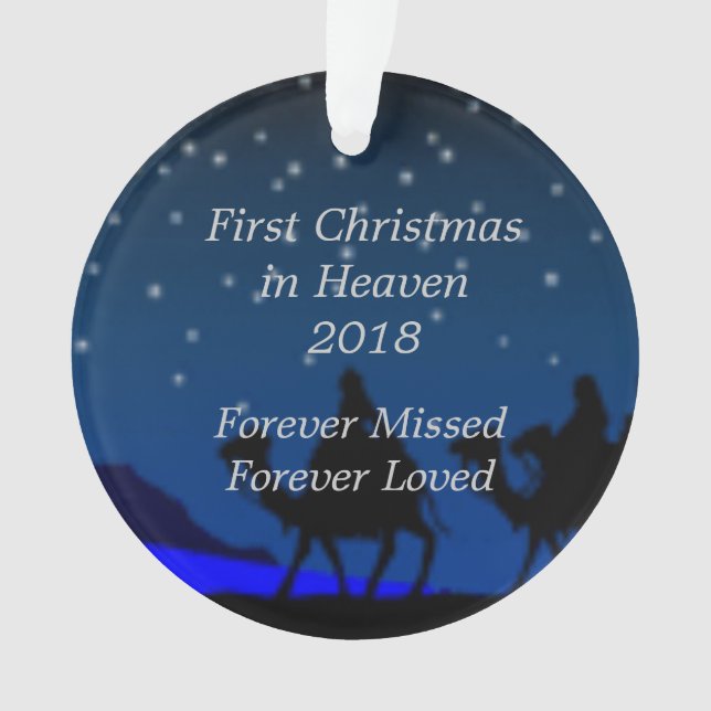 Adorno Primera Navidad en el cielo 2018 personalizada (Anverso)