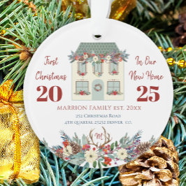 Adorno Primera Navidad en la familia de la casa nueva