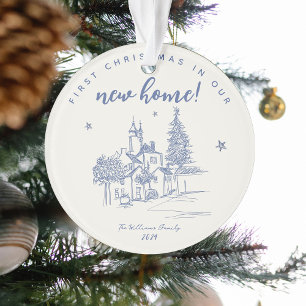 Adorno Primera Navidad en Nuestra Nueva Casa Casa Azul