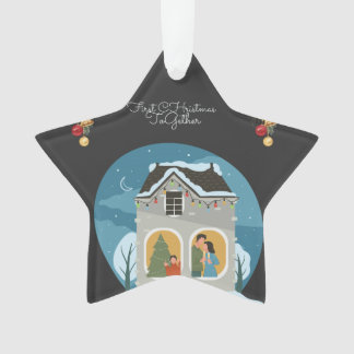 Adorno Primera Navidad juntos en vacaciones familiares