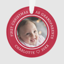 Primera Navidad Los Abuelos 2 Fotografías Rojas