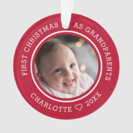 Adorno Primera Navidad Los Abuelos 2 Fotografías Rojas