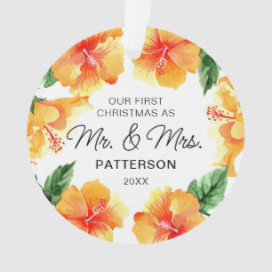Adorno Primera Navidad Mr. & Mrs Tropical Floral Photo