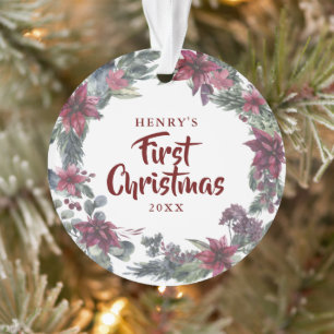 Adorno Primera Navidad Nuevo Mascota Perro Gato Foto Flor