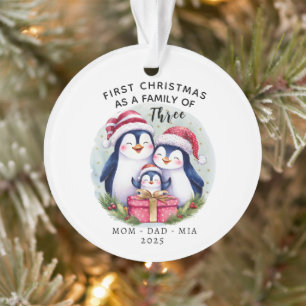 Adorno Primera Navidad personalizada - Familia de tres