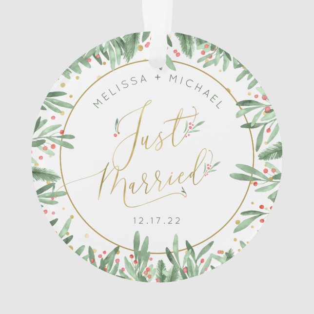 Adorno Primera Navidad recién casada festividad (Reverso)