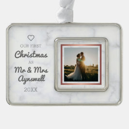 Adorno Primera Navidad Sr. y Sra. Photo Elegant Marble