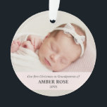 Adorno Primera Navidad y abuelos 2 fotos<br><div class="desc">Nuestro 2 Ornamento de Acrílico de FOTO es un recuerdo perfecto para nunca olvidar tu Primera Navidad como abuelo y abuela. Elige dos mejores fotos de tu querida sobrina y adorna tu árbol de Navidad!! SUPERPOSICIÓN DE LA TIRA DE LÁMINA LIGERA</div>