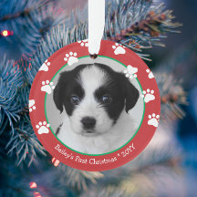 Primeras huellas de perro de Navidad Cachorro ador