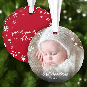 Adorno Primeras Navidades Abuelos Foto de bebé Copos de n